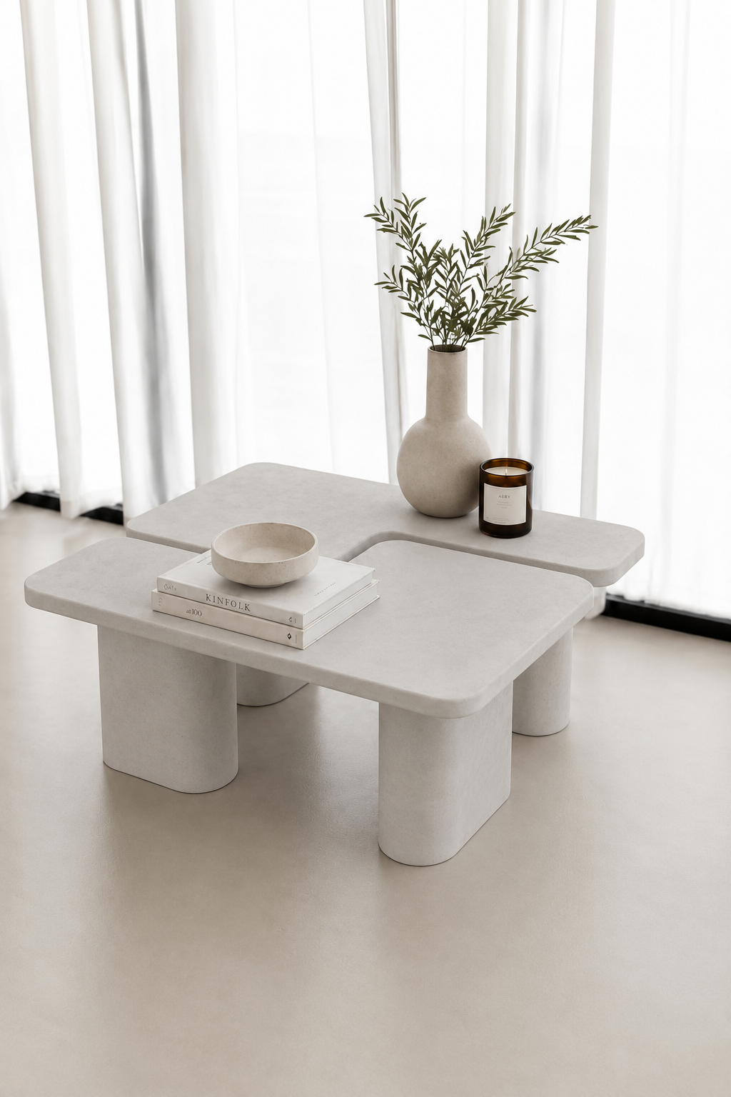 Eldrin Light Grey Microconcrete Coffee Table