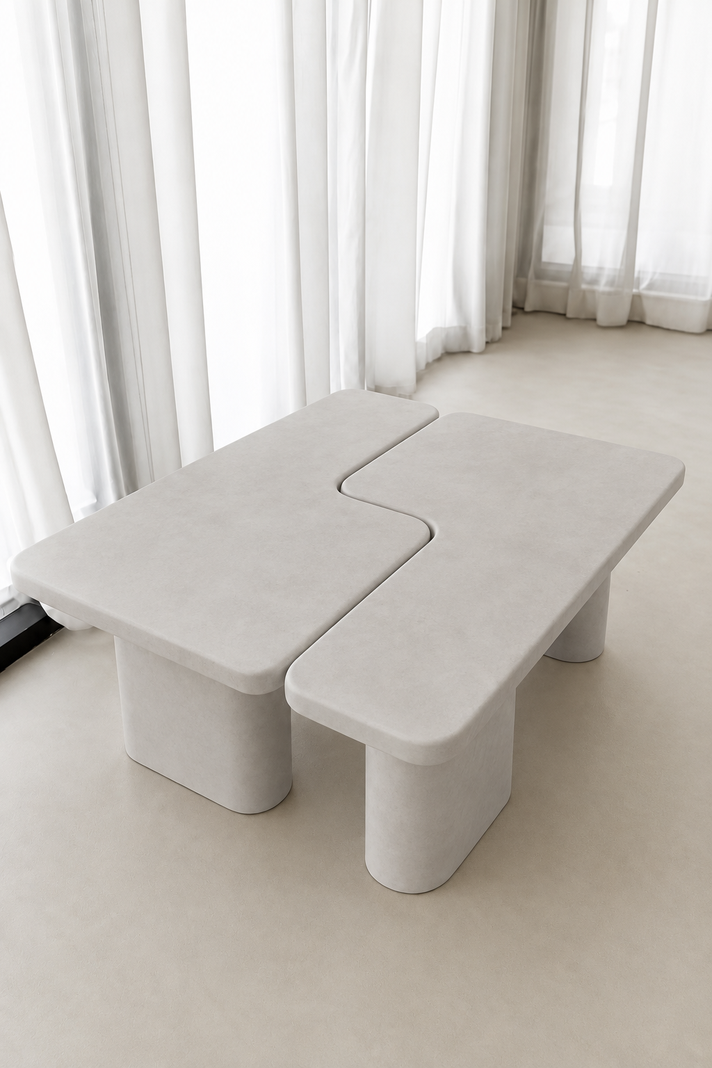 Eldrin Light Grey Microconcrete Coffee Table