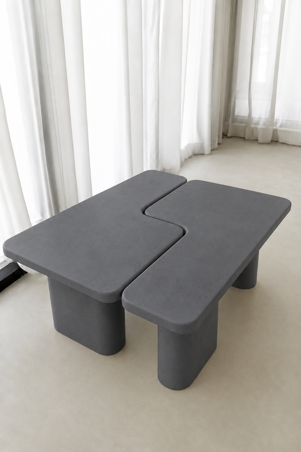 Eldrin Midnight Grey Microconcrete Coffee Table