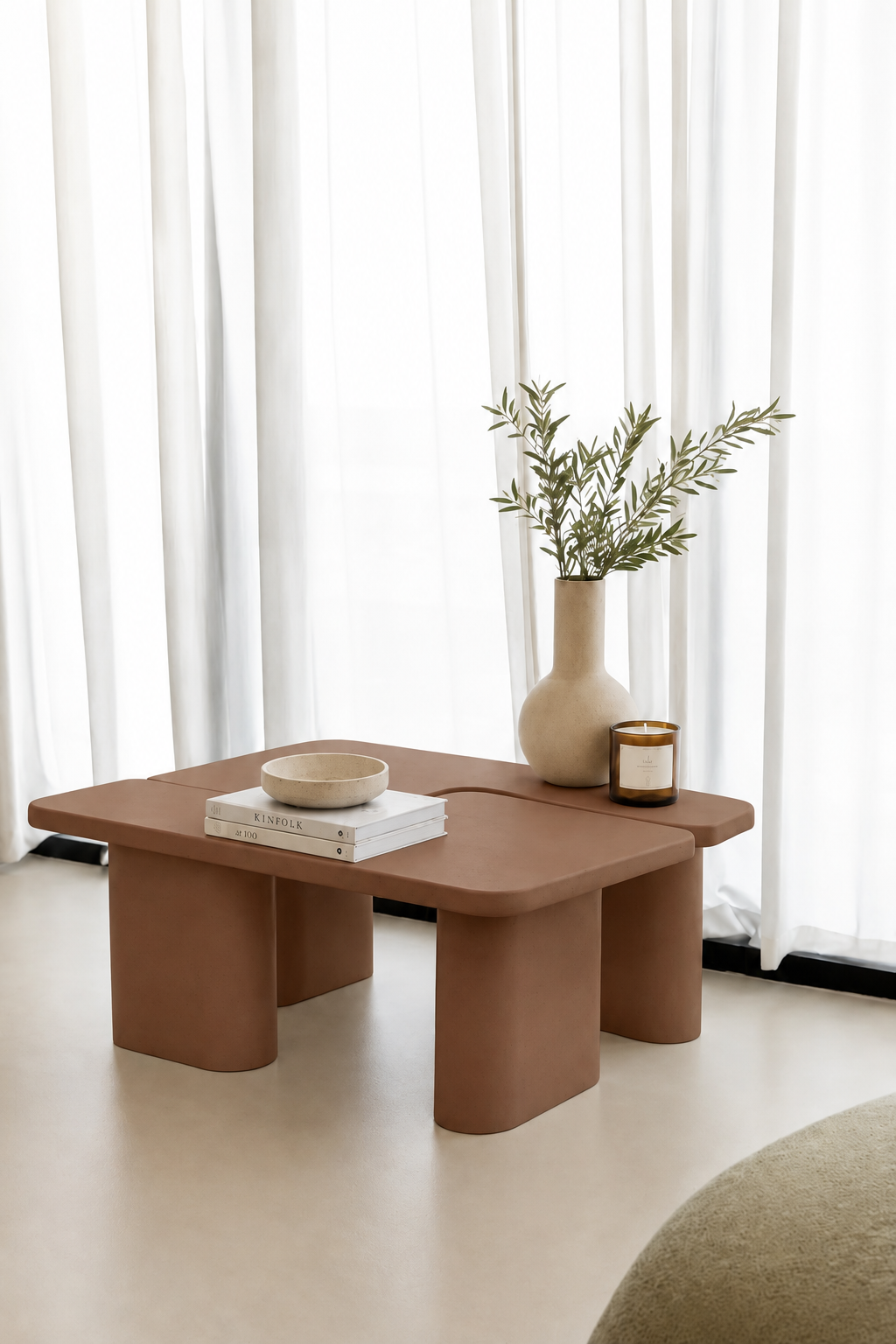 Eldrin Mocha Microconcrete Coffee Table