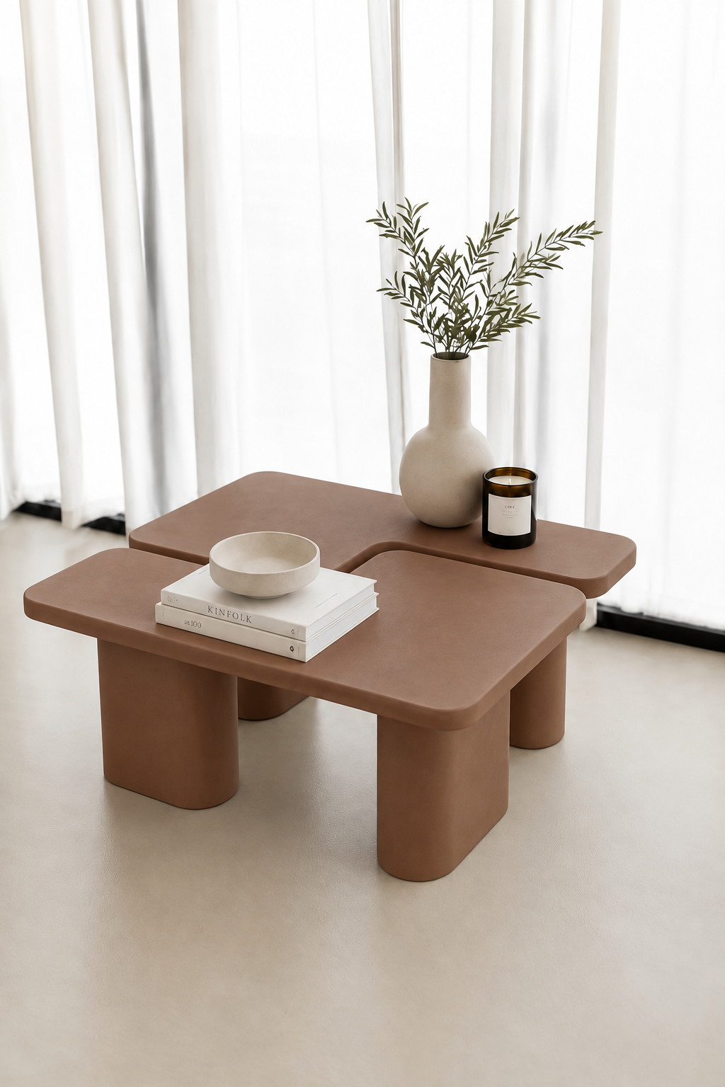 Eldrin Mocha Microconcrete Coffee Table