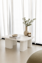 Eldrin Off White Speckled Microconcrete Coffee Table