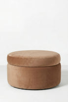 Elira Brown Boucle Round Storage Pouf (60CMx33CM)
