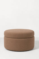 Elira Light Brown Round Storage Pouf (60CMx33CM)