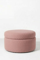 Elira Mink Blush Boucle Round Storage Pouf (60CMx33CM)