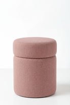 Elira Mink Blush Boucle Storage Pouf