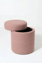 Elira Mink Blush Boucle Storage Pouf