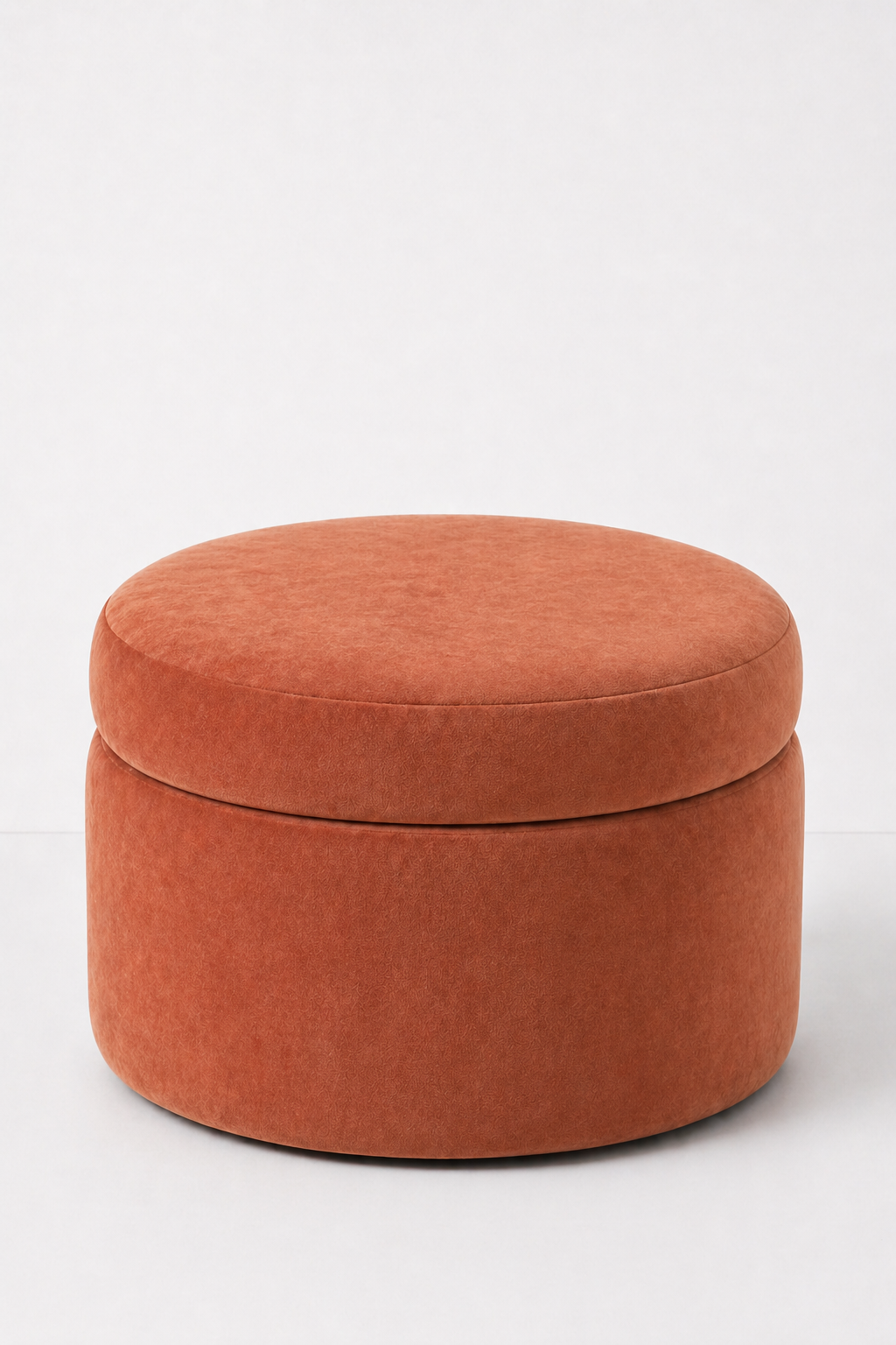 Elira Warm Terracotta Boucle Round Storage Pouf (60CMx33CM)