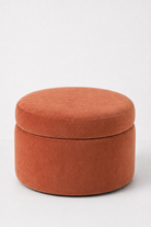 Elira Warm Terracotta Boucle Round Storage Pouf (60CMx33CM)