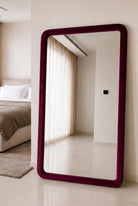 Elisia Deep Burgundy Velvet Rectangular Mirror