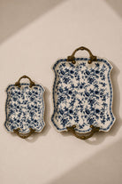 Elvyn Cream Blue Floral Ceramic Tray
