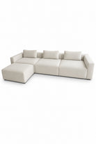 Emersyn Ivory 3 Seater Modular Sofa with Ottoman