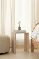Estrella Travertine U-Shape Side Table