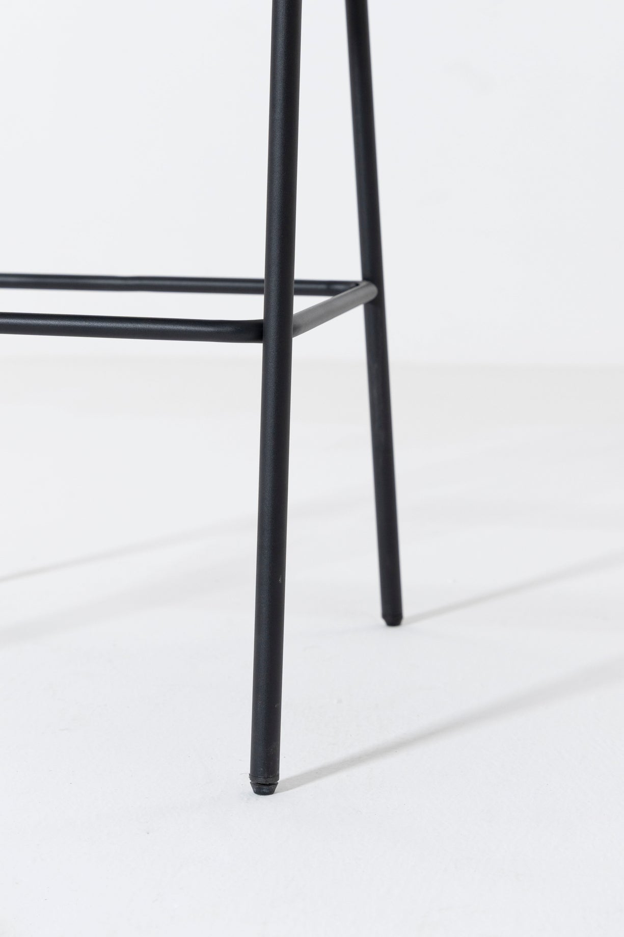 Eudora Boucle Bar Stool | Curved Back Black Metal Frame with Footrest ...
