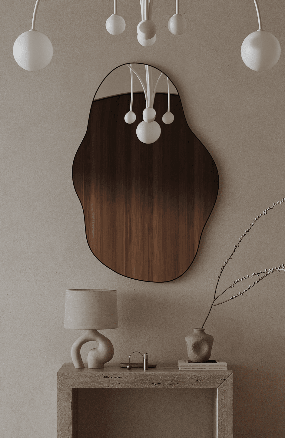 EVE Irregular Mirror with Black Frame