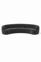 Evoque Charcoal 3 Seater Curved Sofa
