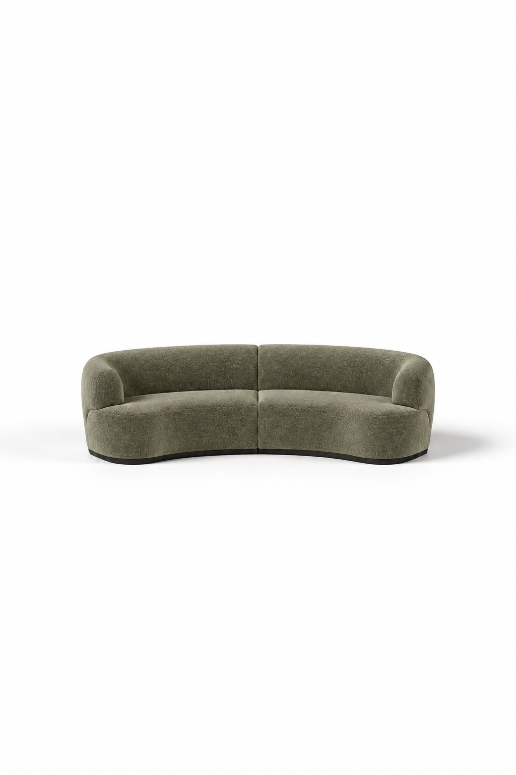 Evoque Light Olive Green 2 Seater Curved Sofa