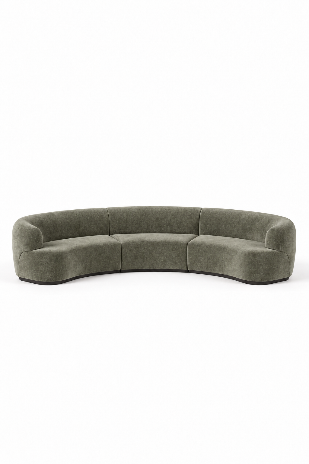 Evoque Light Olive Green 3 Seater Curved Sofa