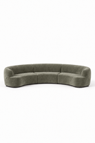 Evoque Light Olive Green 3 Seater Curved Sofa