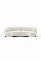 Evoque Off White Boucle 2 Seater Curved Sofa
