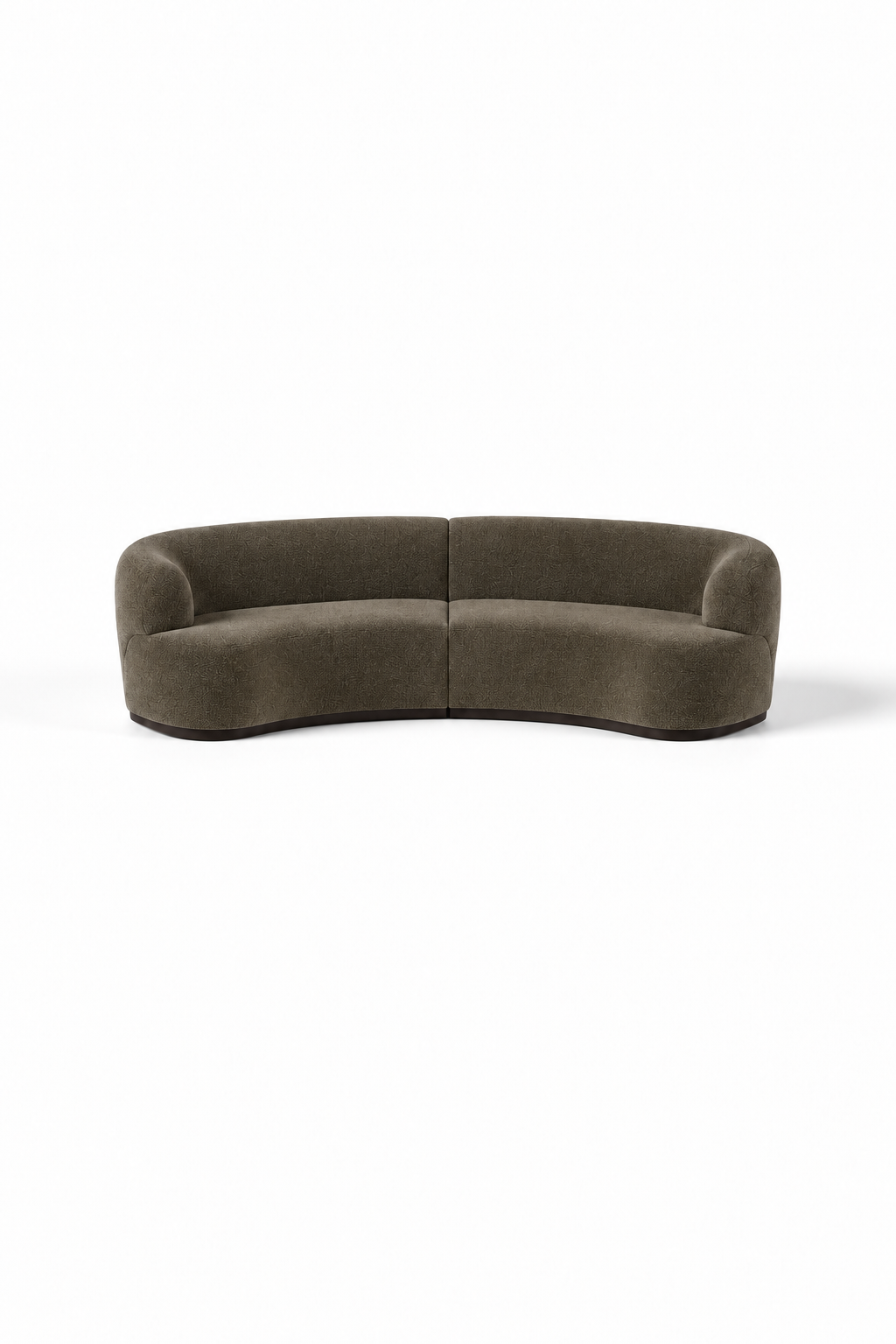 Evoque Olive Wood 2 Seater Curved Sofa