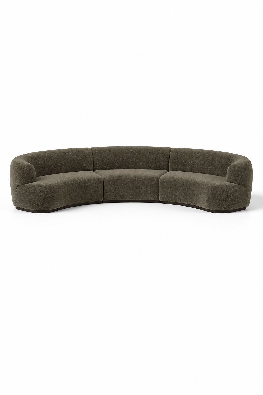 Evoque Olive Wood 3 Seater Curved Sofa