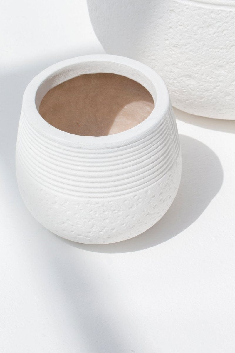 White Texture Ceramic Plant pot (3 Sizes) FLO 