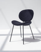 Brinley Black Boucle Dining Chair with Metal Legs Chairs Homekode 