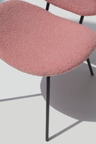 Brinley Pink Boucle Dining Chair with Metal Legs Chairs Homekode 