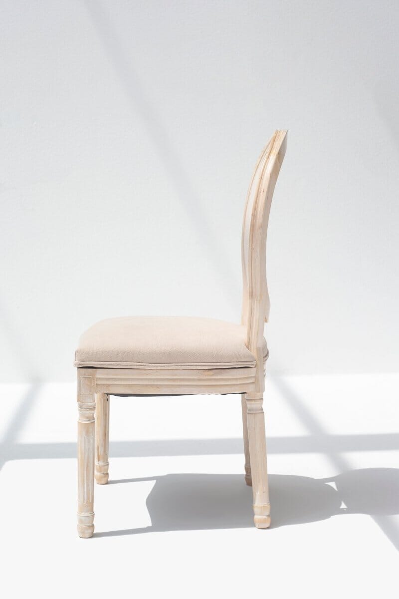 Vicky Wood Dining Chair with Off White Seating Chairs Homekode 