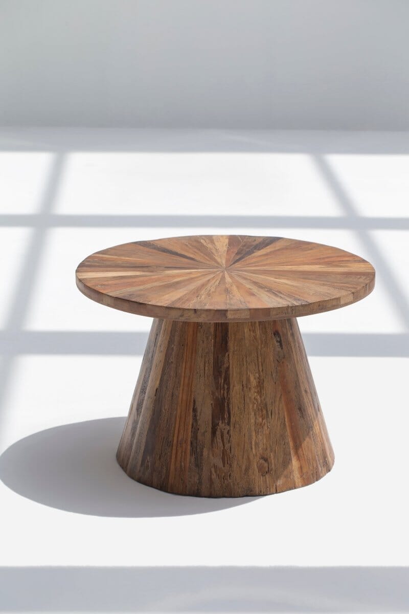 Xenia Nesting Wooden Coffee Table ART Large (60CM Diameter x 40CM Height) 