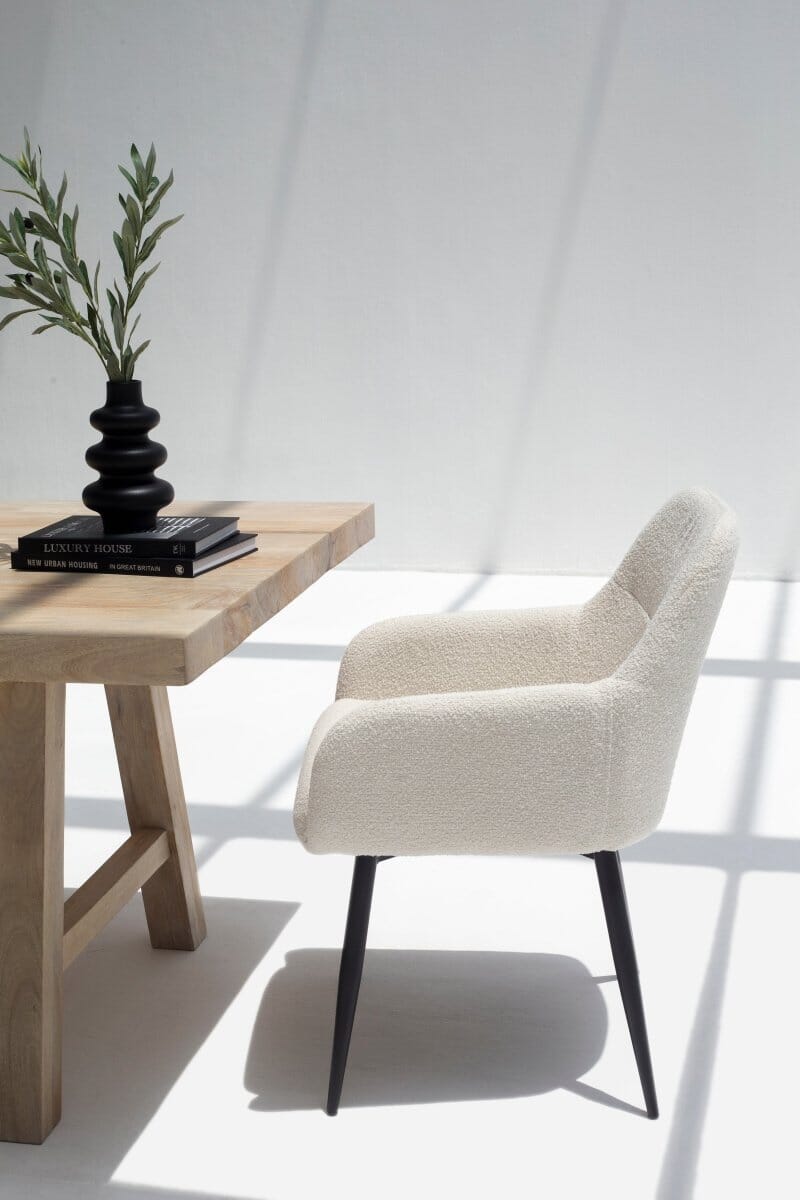 Bruna Boucle Dining Chair Homekode 