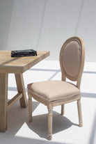 Vicky Wood Dining Chair with Off White Seating Chairs Homekode 