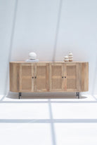 Valletta 4-Rattan Doors Sideboard Buffets & Sideboards Homekode Light Mango Wood 