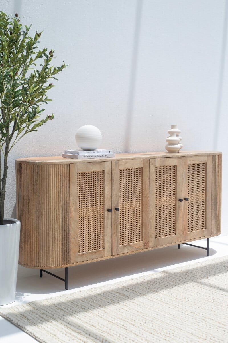 Valletta 4-Rattan Doors Sideboard Buffets & Sideboards Homekode 