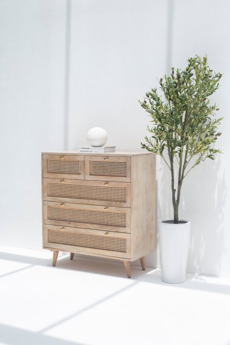 Eliza Rattan Wood Sideboard