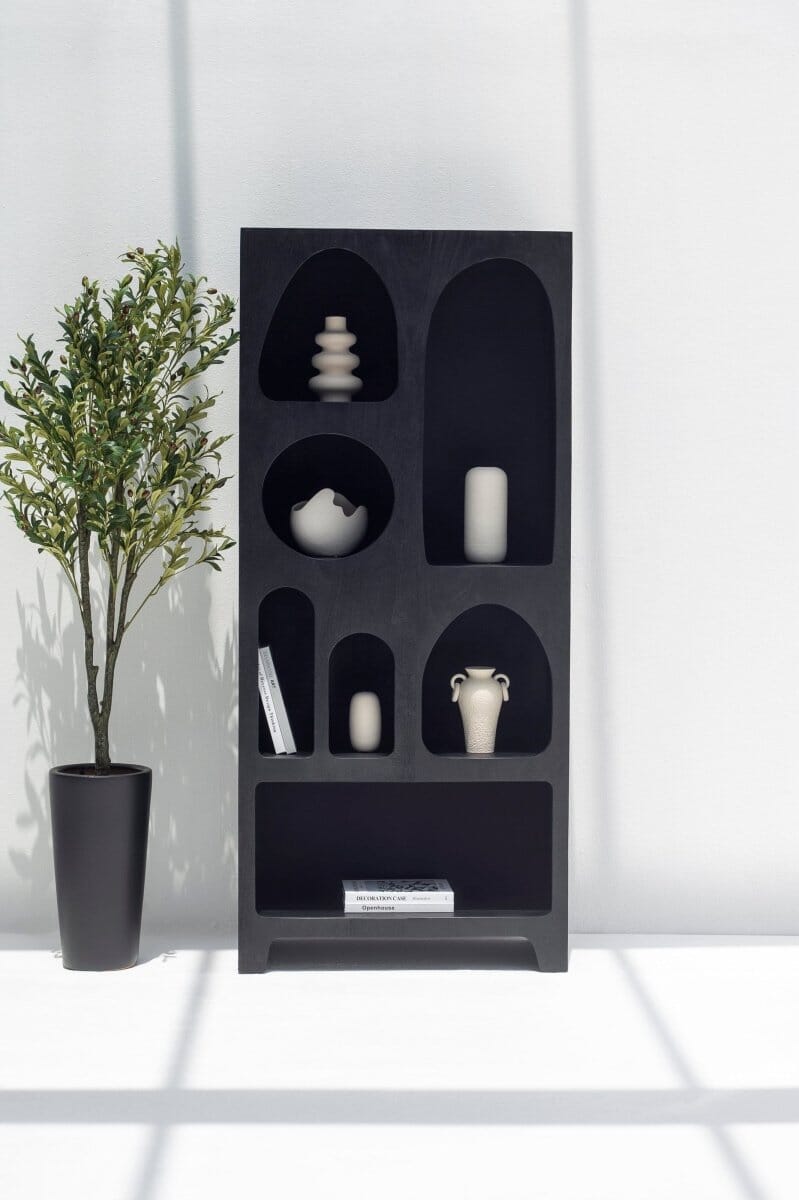 Vilnius Black Painted Shelf Unit