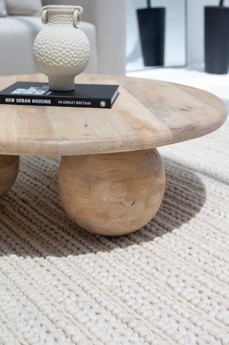 Pallas Round Wooden Coffee Table Homekode 