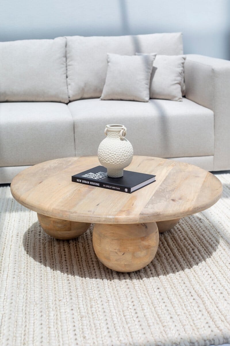 Pallas Round Wooden Coffee Table Homekode 