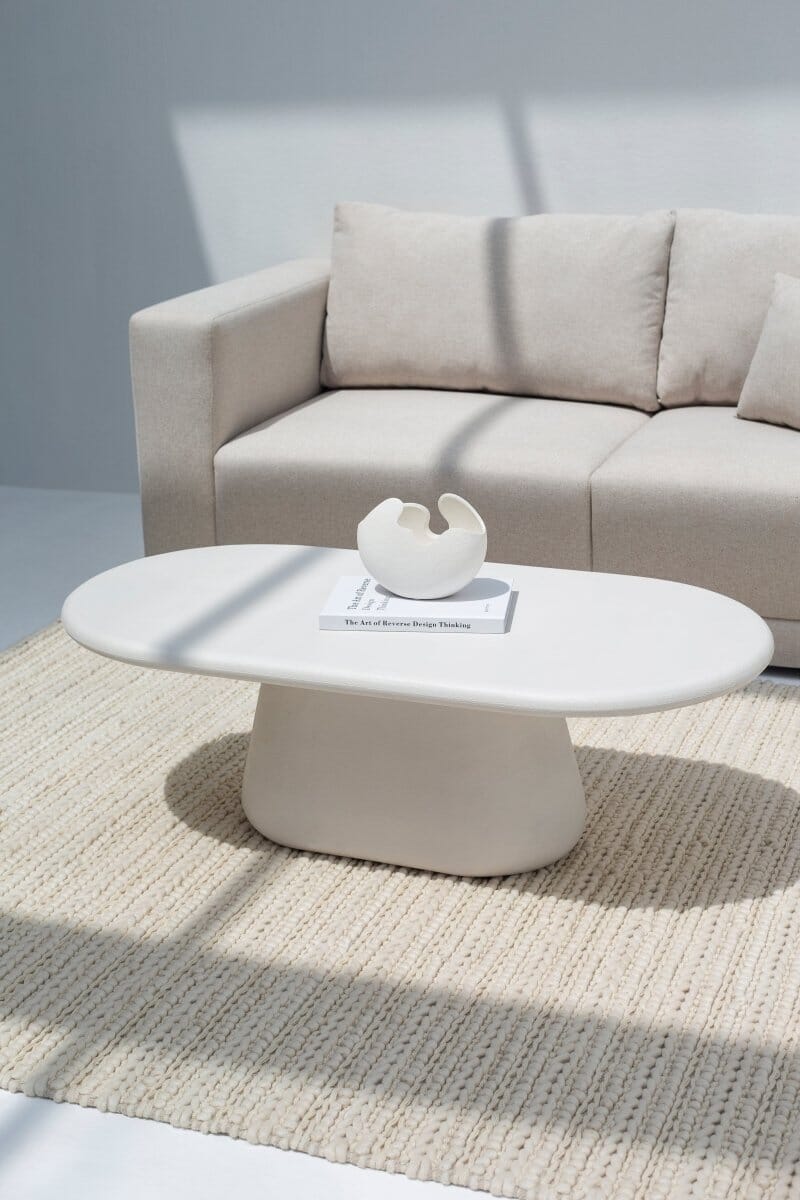 Marlene Microconcrete White Coffee Table 