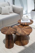 Xenia Nesting Wooden Coffee Table Set of 3 (Small+Medium+Large) 