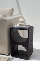 Vilnius Crescent Black Painted Side Table Side Table Homekode 