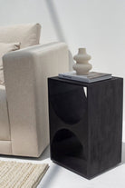 Vilnius Crescent Black Painted Side Table Side Table Homekode 