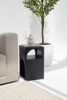 Vilnius Arched Black Painted Side Table Side Table Homekode 