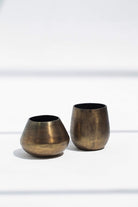 Vintage Brass Vase ART Set of 2 