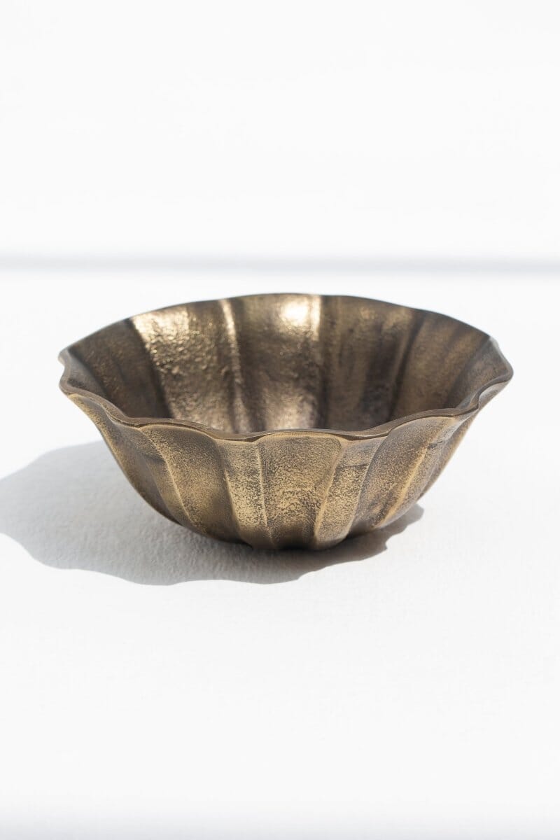 Vintage Bloom Brass Bowl 
