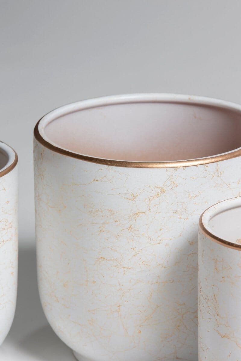 Gold Marble Veins Pattern Pot (3 Sizes)