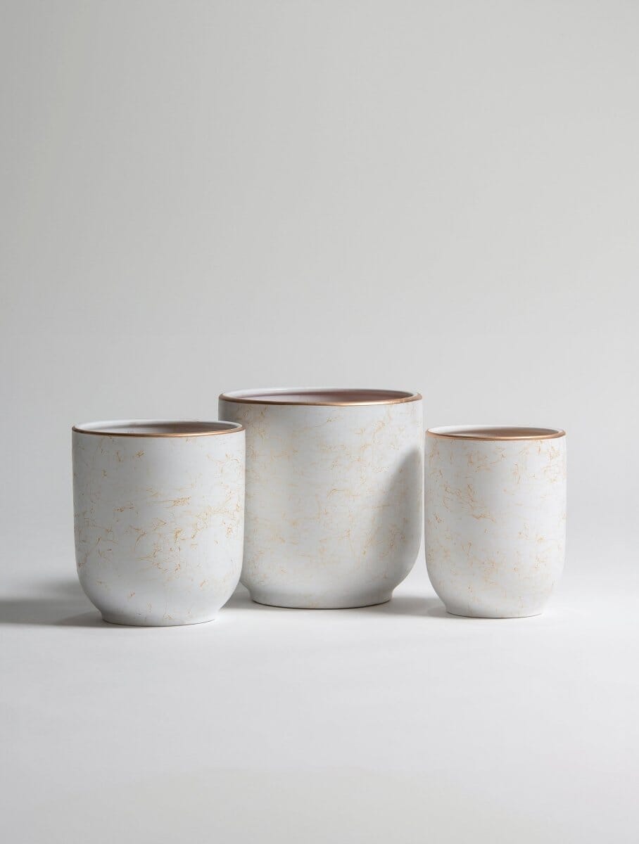 Gold Marble Veins Pattern Pot (3 Sizes)