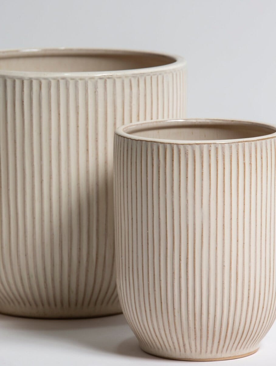 Beige Crest Ceramic Pot (3 Sizes)