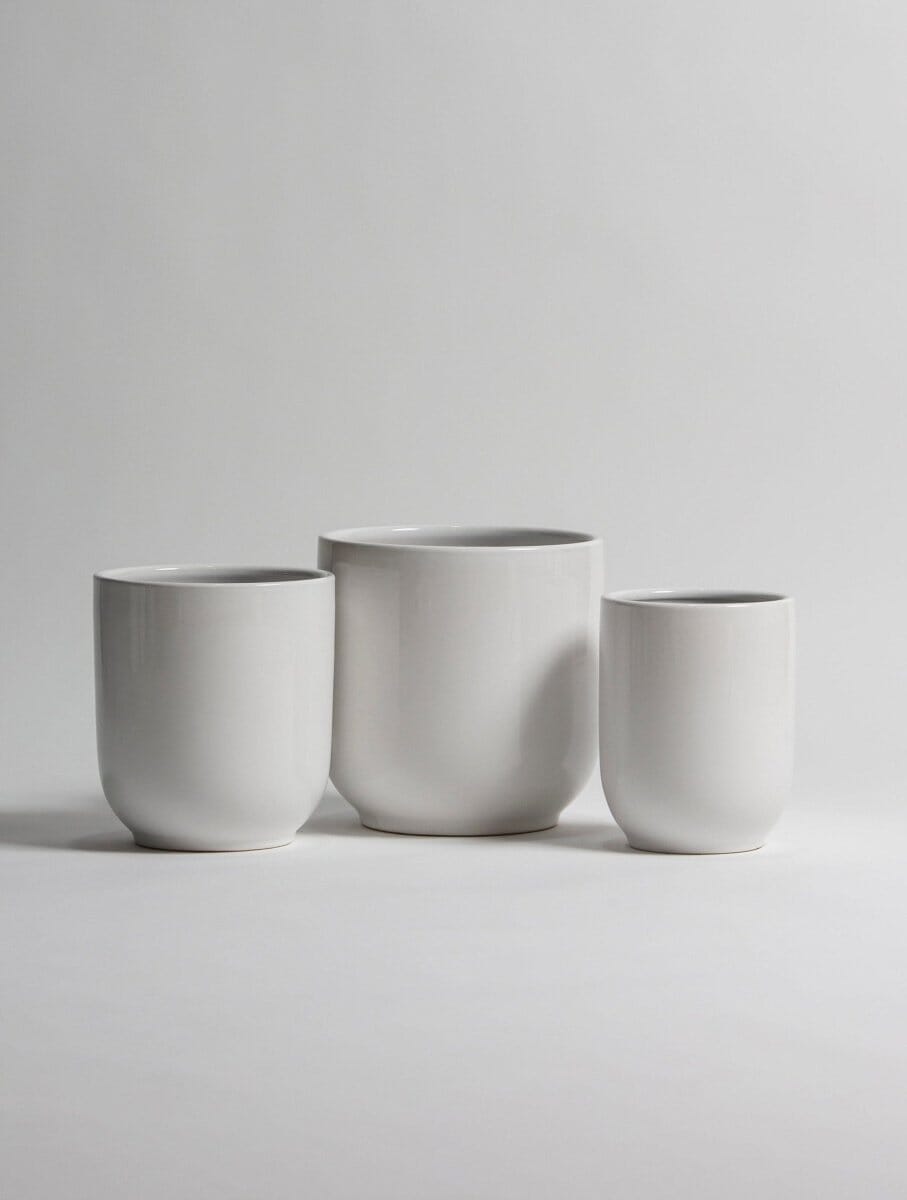 Pure White Glossy Ceramic Pot
